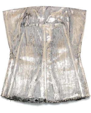 Rick Owens Bustier con efecto crujido - Metálico