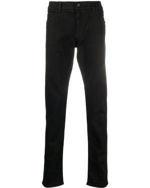 Dolce & Gabbana Logo-patch Straight-leg Jeans - Black