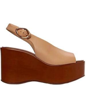 Carrano Anabela Buckle-Fastening Wedge Sandals - Brown