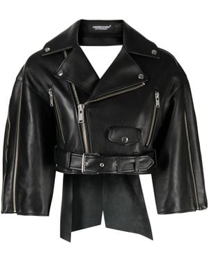 Undercover Cut-Out Biker Jacket - Black