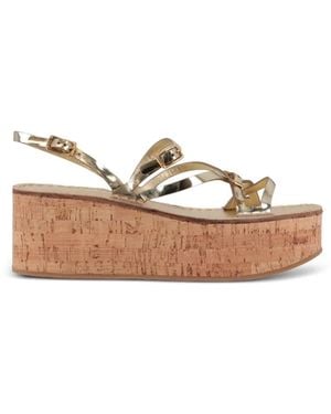 Tod's Strappy Cork-Wedge Sandals - Natural