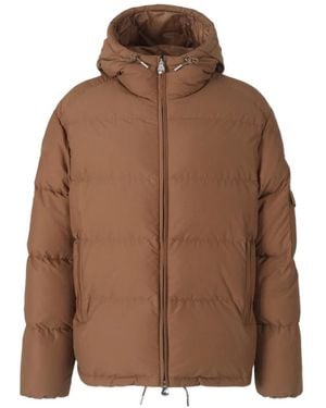 Moncler Himalaya Hooded Short Down Jacket - Brown