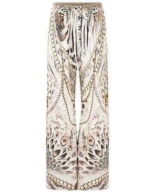 CAMILLA Animal-Print Pants - White