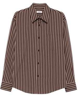 Sandro Striped Long-Sleeve Shirt - Brown
