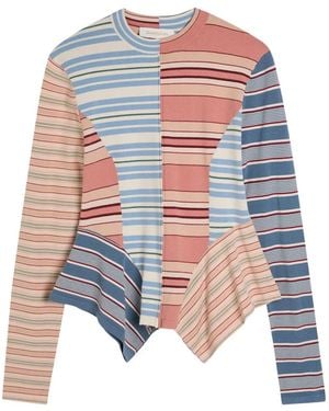 Zimmermann Striped Panelled Top - White