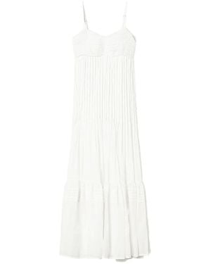 Twinset Pleated Maxi Dress - White