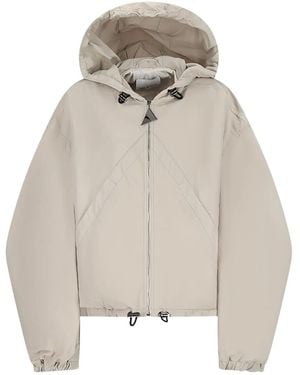 The Attico Ice Hooded Zip-front Bomber Jacket - Gray