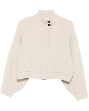 Brunello Cucinelli Jacke Mit Stehkragen - Weiß