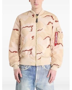 Alpha Industries Ma-1 Camo Heritage Camouflage-Print Bomber Jacket - Blue