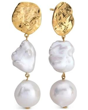 Monica Vinader Capri-Vermeil Pearl Earrings - Metallic