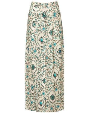 Agua Bendita Coralina Pareo Mit Blumen-Print - Weiß