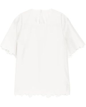 JNBY Scalloped-Edge Short-Sleeve Top - White
