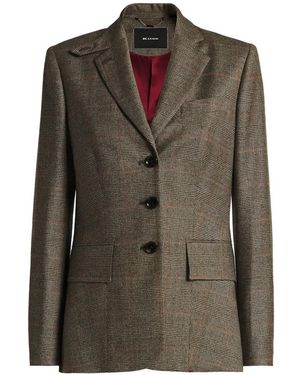 Kiton Prince Of Wales Check Single-Breasted Blazer - Brown