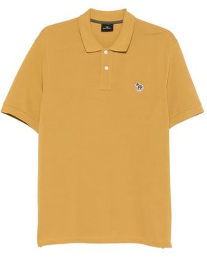 Paul Smith Zebra-Patch Regular-Fit Polo Shirt - Yellow