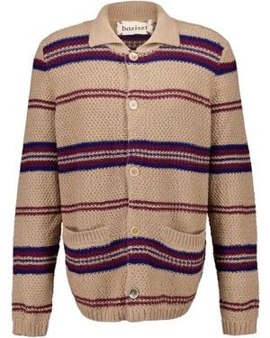 BAZISZT Gestreifter Cardigan - Grau