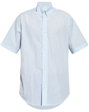 Givenchy Camisa A Rayas Con Manga Corta - Azul