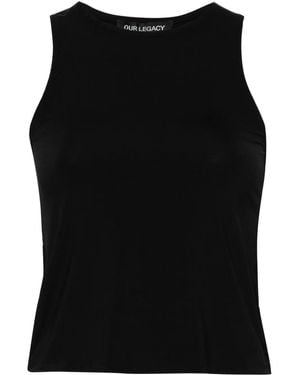 Our Legacy Wave Cropped Tank Top - Black