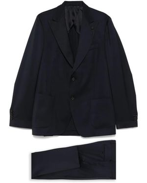 Lardini ブローチディテール スーツ - ブルー