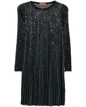 Missoni Striped Embellished Dress - Black