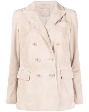 DESA NINETEENSEVENTYTWO Double-Breasted Fitted Blazer - Natural