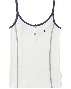 BAPY BY *A BATHING APE® Geripptes Oberteil Mit Knopfleiste - Weiß