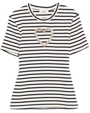 Sandro T-Shirt A Righe - Neutro