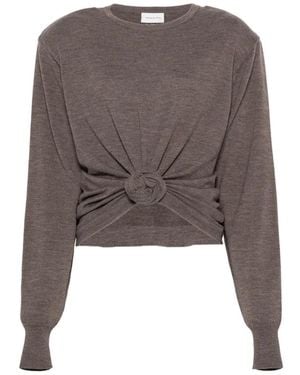 Magda Butrym Jersey Con Detalle De Nudo De Manga Larga - Gris