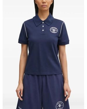 Sporty & Rich Hotel Eden Roc Short-Sleeve Logo Polo Shirt - Blue