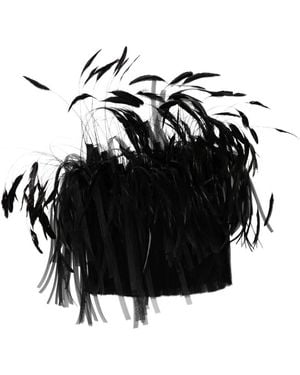 Isabel Sanchis Corsage Mit Mesh-Federbesatz - Schwarz