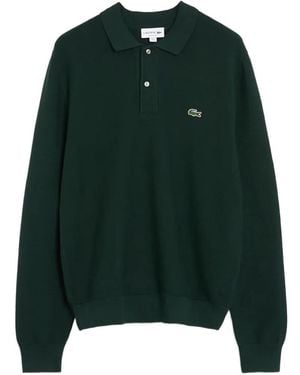 Lacoste Logo-Patch Long-Sleeve Polo Shirt - Green