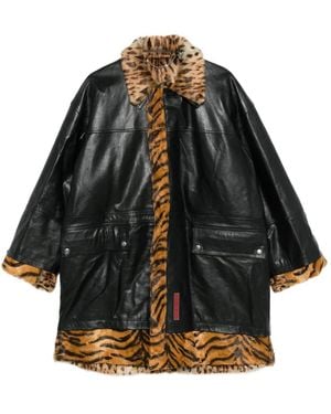 Martine Rose Leather Coat - Black