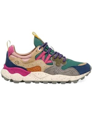 Flower Mountain Yamano 3 Panelled Suede Trainers - White