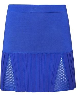 Fleur du Mal Open Crochet Garter Mini Skirt - Blue
