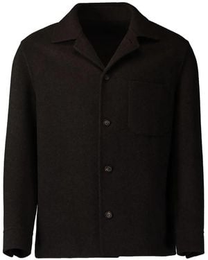 Eleventy Button-Fastening Chest-Pocket Jacket - Black