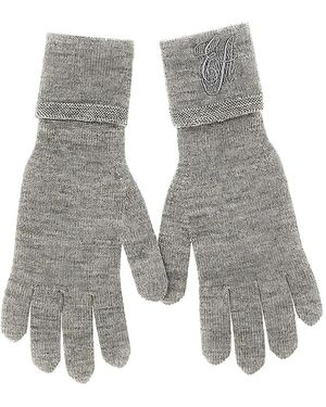 Emporio Armani Logo-Embroidered Gloves - Grey