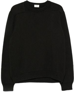 Saint Laurent Gerippter Pullover - Schwarz