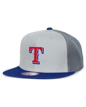 Mitchell & Ness Texas Rangers Triple Play Panelled Flat-Peak Baseball Cap - Blue