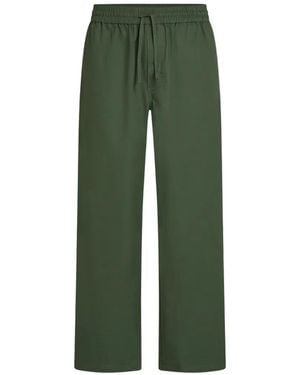 KARL LAGERFELD Logo-Embroidered Drawstring Trousers - Green
