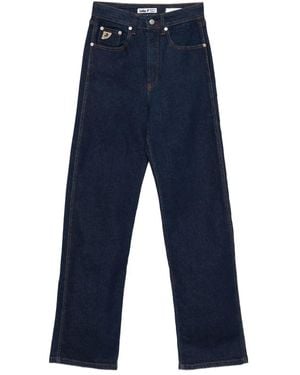 Lois Logo-Plaque Straight-Leg Jeans - Blue