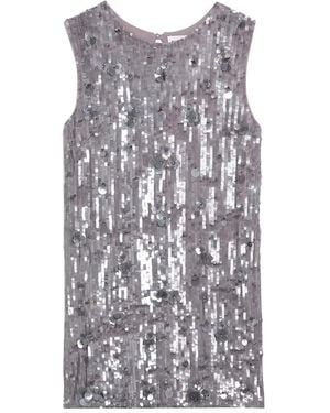 P.A.R.O.S.H. Sequin-Embellished Mini Dress - Grey