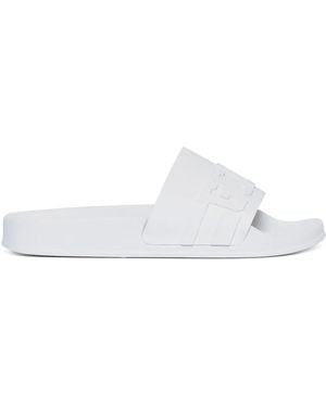 Gcds Sandali Slides Con Logo Goffrato - Bianco