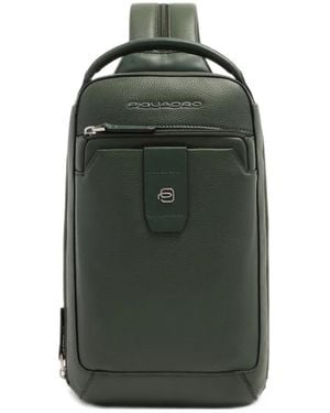 Piquadro Logo-Plaque Convertible Backpack - Green