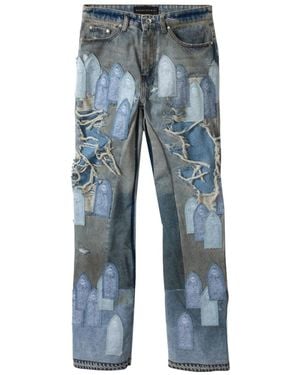 Who Decides War Patched Arch Jeans - Blue