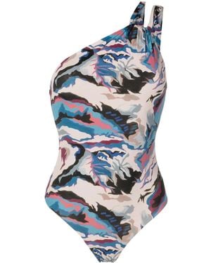 Clube Bossa Draper One-Shoulder Swimsuit - Blue