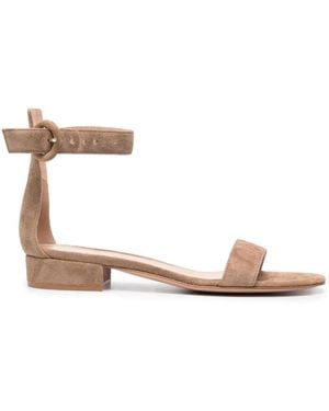 Gianvito Rossi Suede Buckle-Fastening Sandals - Natural