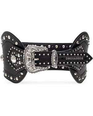 DSquared² Studded Leather Belt - Black