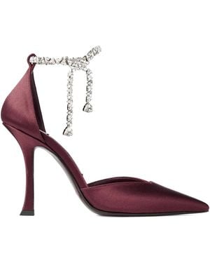 Jimmy Choo 100 Mm Stevie Satijnen Pumps Verfraaid Met Kristallen - Paars