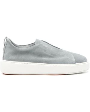 Santoni Suede Trainers - White