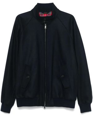 Baracuta Classic Bomber Jacket With Ribbed Detailing - Blue