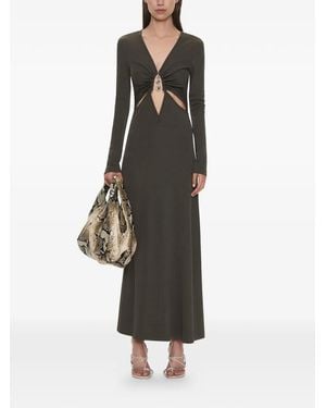 knee length dresses for ladies S-Buckle Suspension Skirt in Black